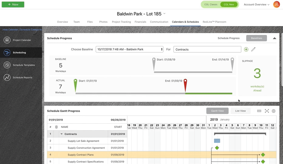 Construction Schedule Baselines