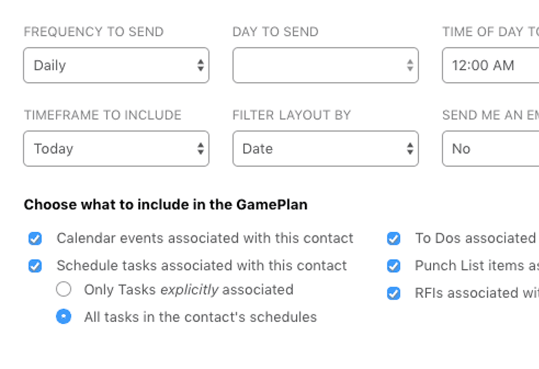 Customize GamePlan Settings