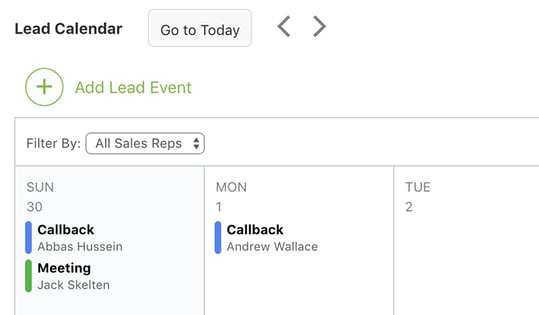 Lead Calendars