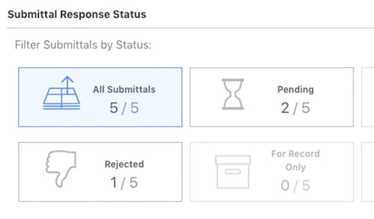 Filter Submittals by Status