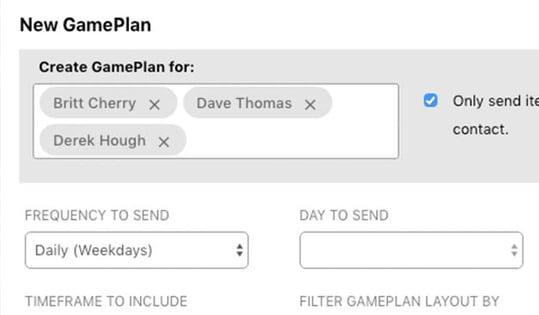 GamePlan™ Task Lists