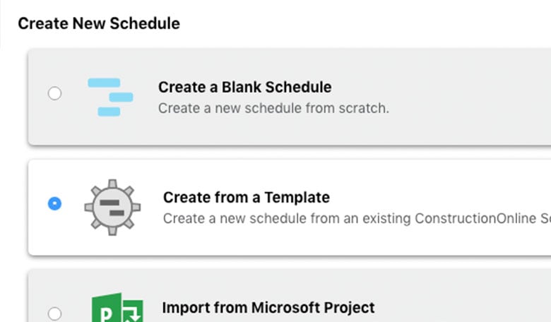 Create Schedules from Templates