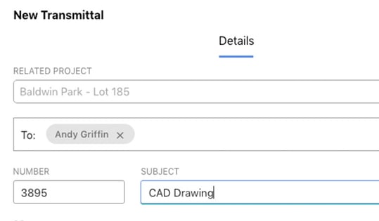 Send Transmittals by Email