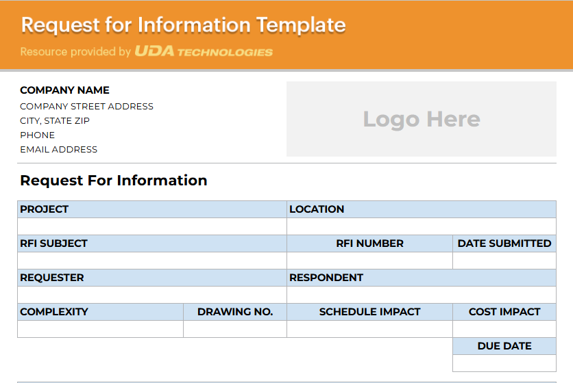 Surat Rfi Construction RFI & Log Template - ConstructionOnline Free Resource