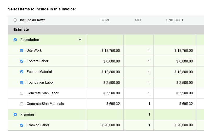 Construction Invoicing Software UDA
