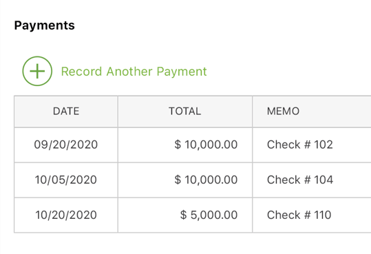 Record Payments on Invoices