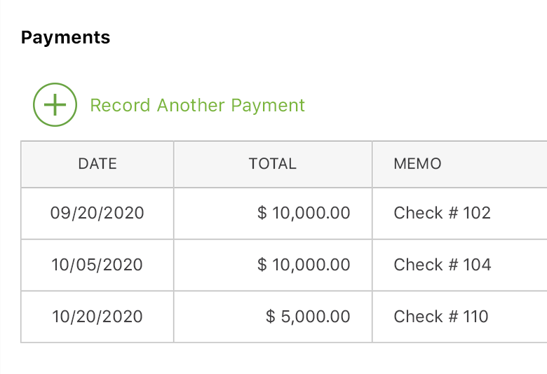 Record Payments on Invoices