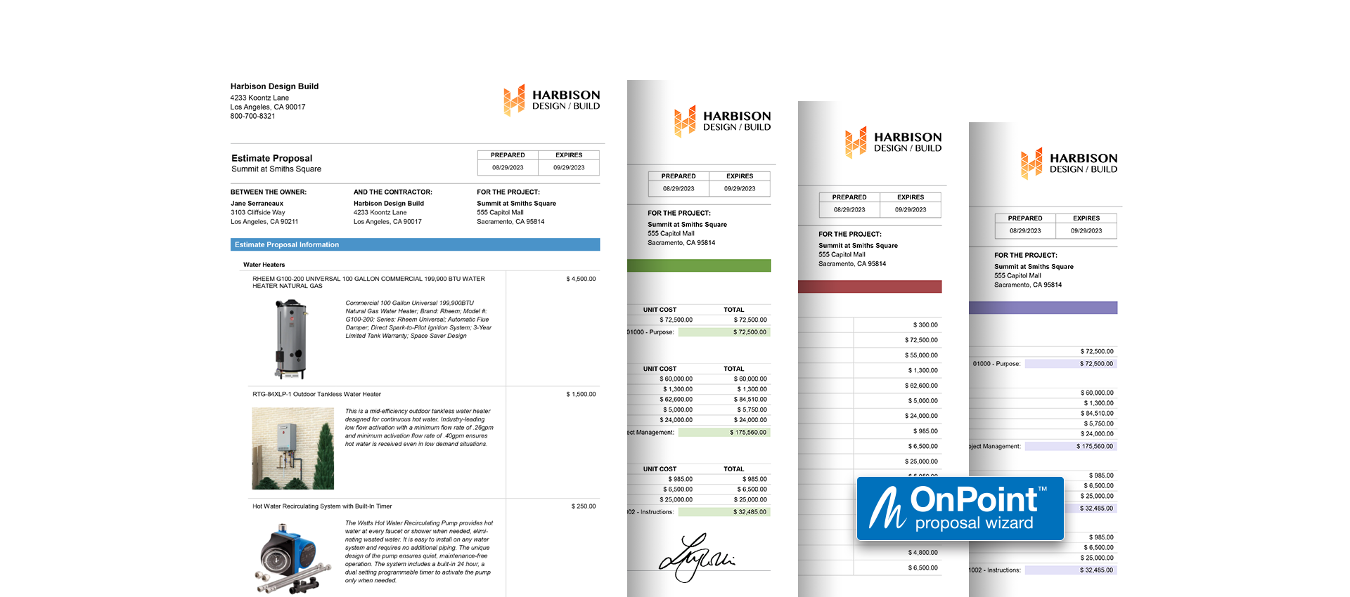 OnPoint Proposal Wizard in ConstructionOnline