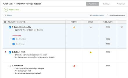 Construction Punch List Software