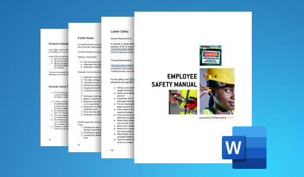Construction Safety File Example.pdf ConstructionOnline Free Resource - Construction Safety Manual Template
