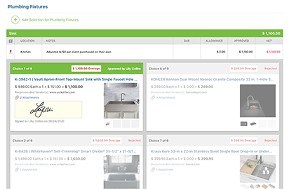Construction Selection Sheets | New Home Selections | Home Builder Software