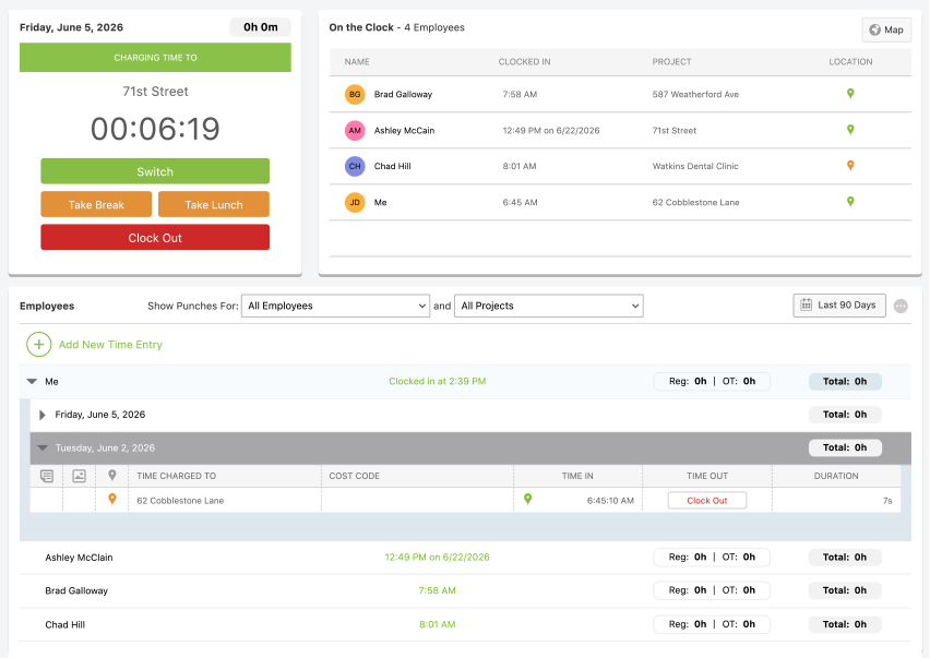 ConstructionOnline Time Tracking