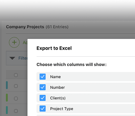 Export data to Excel