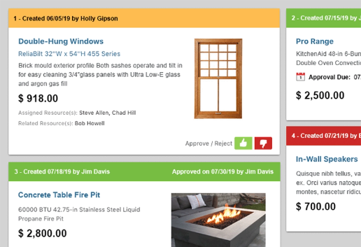 Change order approvals
