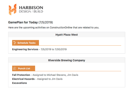 Automated GamePlan emails and reminders