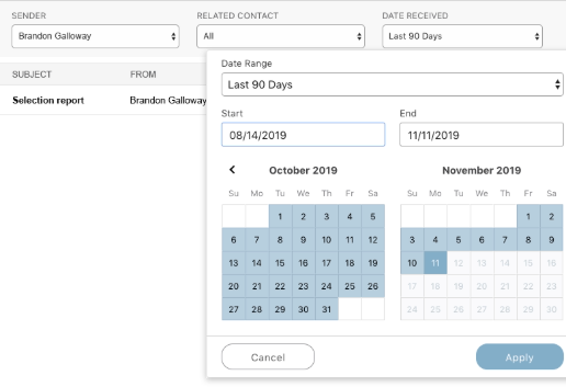 Filtered Inbound Emails