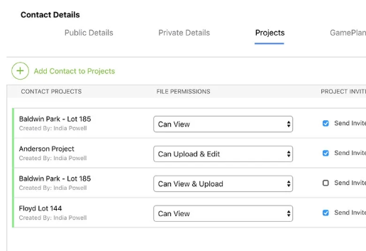 Contact management in ConstructionOnline