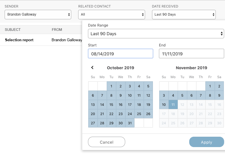 Filtered Inbound Emails