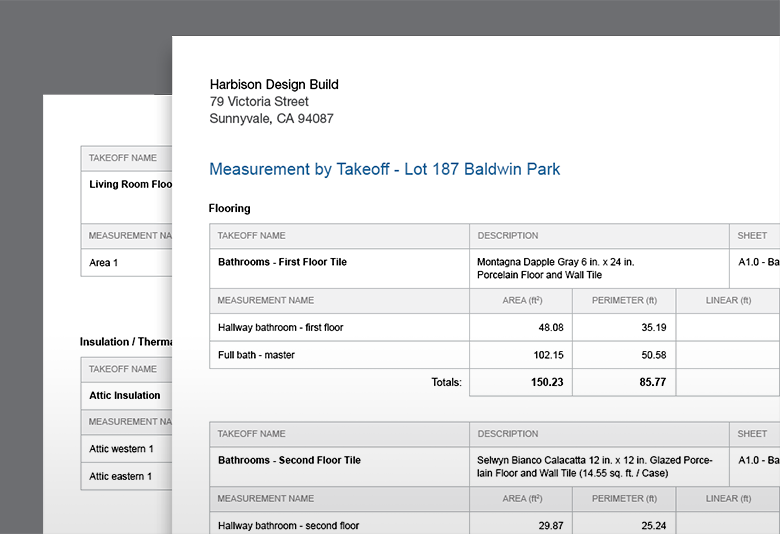 Create Professional Reports from Takeoffs