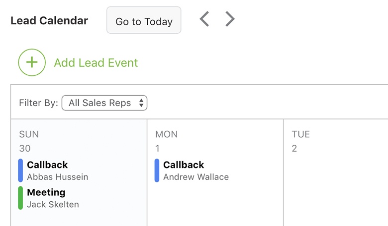 Lead Calendar