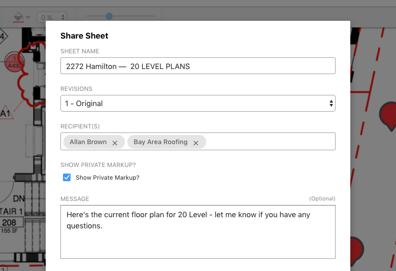 Share markups by email