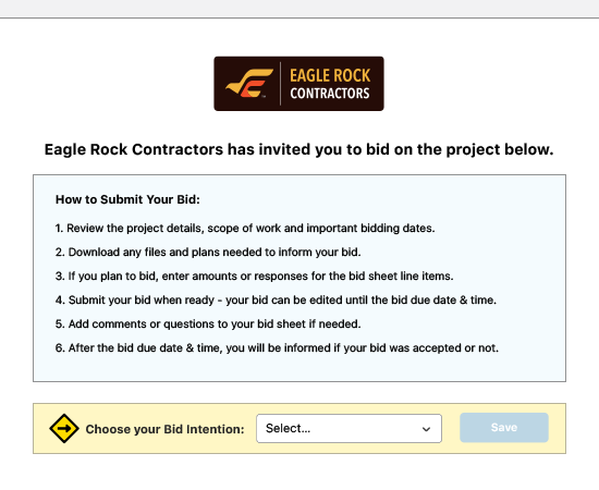 Invite Subcontractors to Submit Bid Sheets | Construction Bid Tracking Software