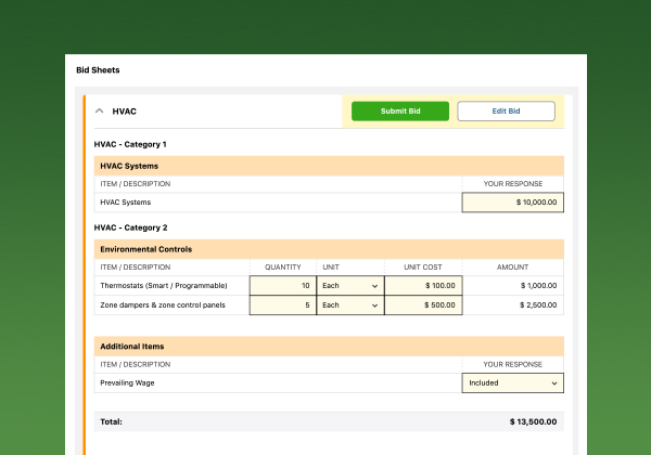 Construction Bid Tracking Software