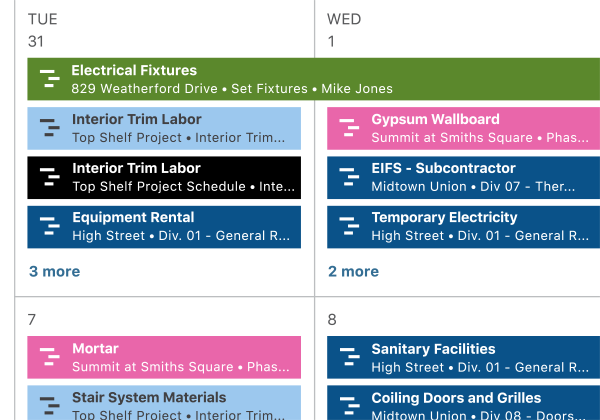 Construction Calendars | Construction Project Management Software