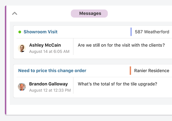 Client and Sub Messaging | Construction Messaging Software | Construction Project Communication
