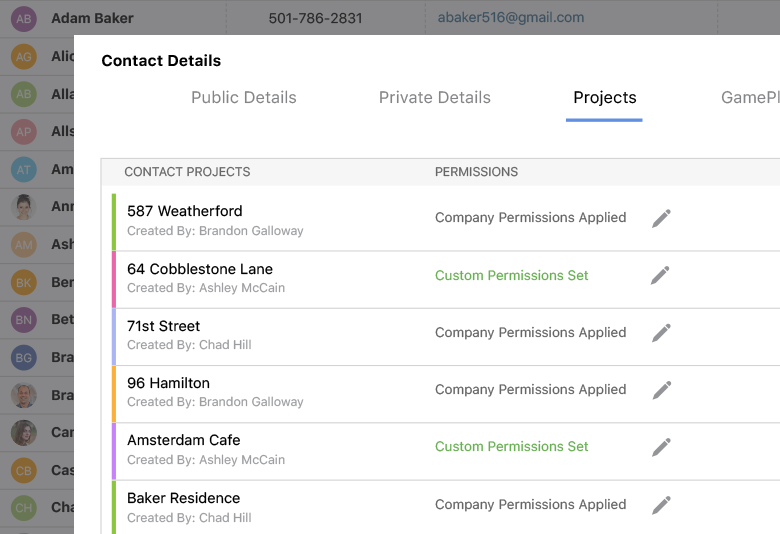 Contact management in ConstructionOnline