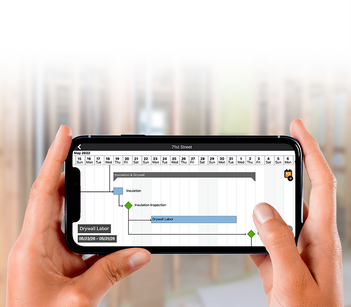 Mobile gantt scheduling