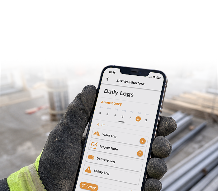 Mobile app construction logging