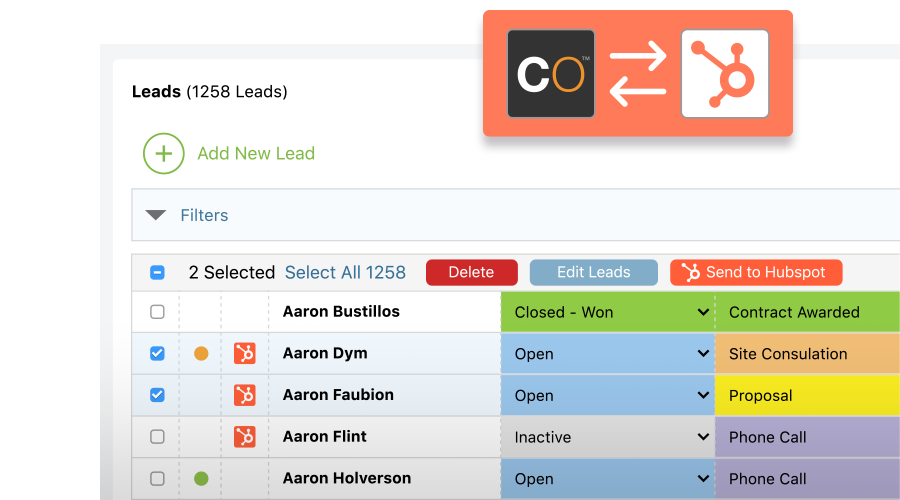 Hubspot™ Integration for Construction Project Management Software