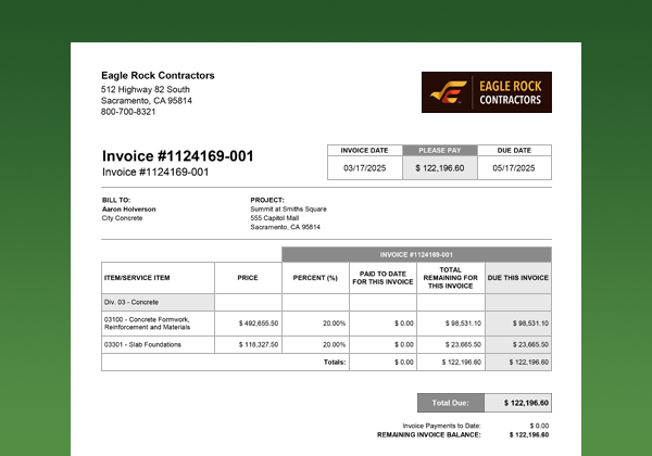 ConstructionOnline Invoicing | Construction Invoicing Software | Construction Project Invoices