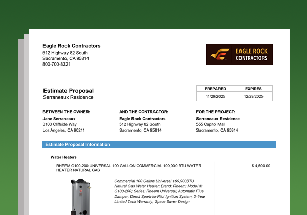 ConstructionOnline OnPoint Proposals | Construction Proposal Software | Construction Estimate Proposal Templates