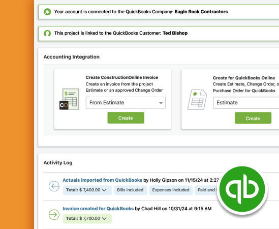QuickBooks Integration for Construction Management | UDA ConstructionOnline