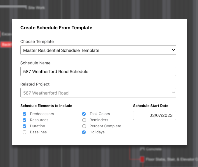 Experience success time and again with construction schedule templates | Construction Scheduling Software