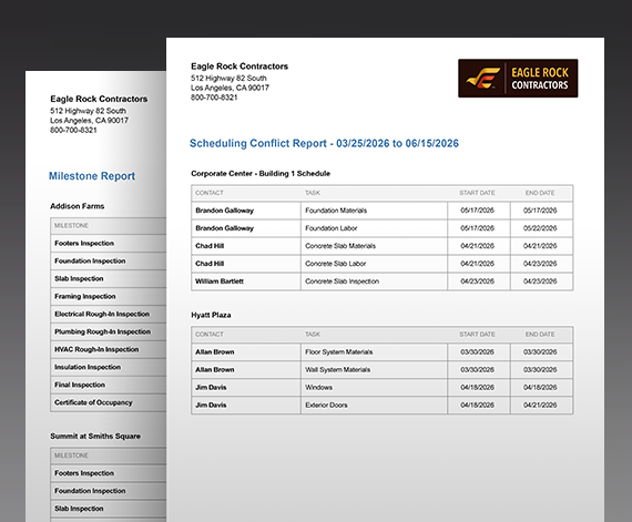 Construction Scheduling Reporting