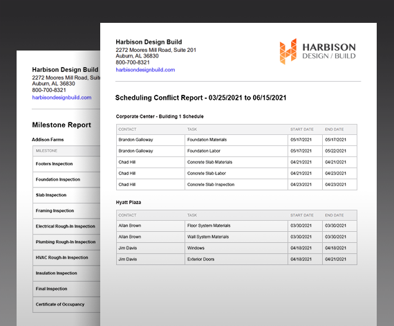 Construction Scheduling Reporting