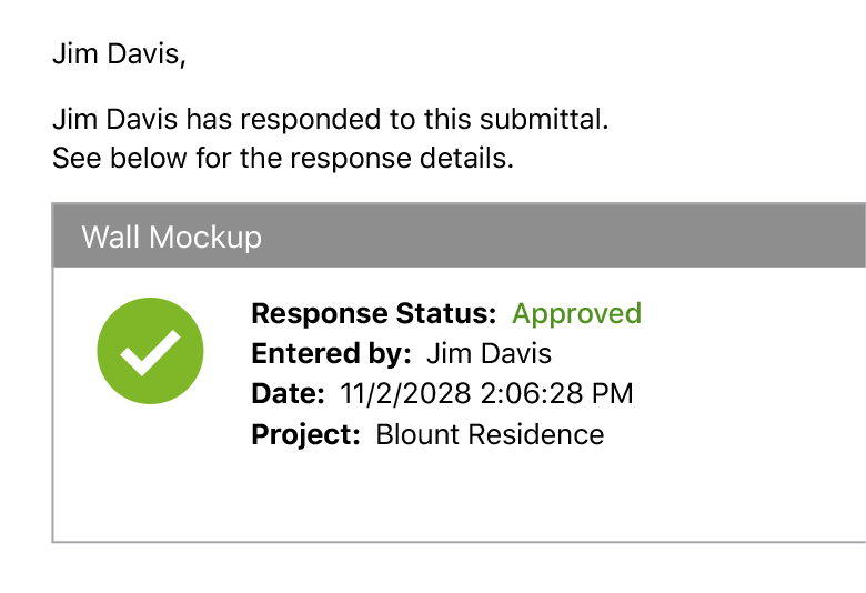 Submittal Approved Email