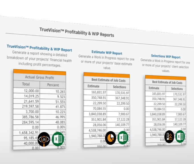 Construction Profit Reports from TrueVision Business Intelligence Software